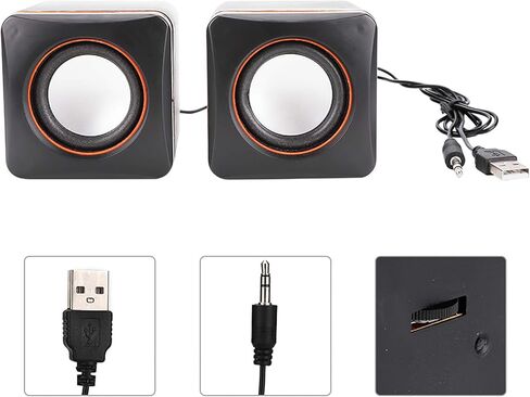 HEITIGN Desktop Speaker Computer Speaker USB Speaker 3.5mm Pc Speaker Mini USB Stereo 3.5mm Jack Wired Speaker for Desktop Laptop Pc Computerdual Track (binaural) in Saudi Arabia