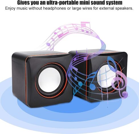 HEITIGN Desktop Speaker Computer Speaker USB Speaker 3.5mm Pc Speaker Mini USB Stereo 3.5mm Jack Wired Speaker for Desktop Laptop Pc Computerdual Track (binaural) in Saudi Arabia