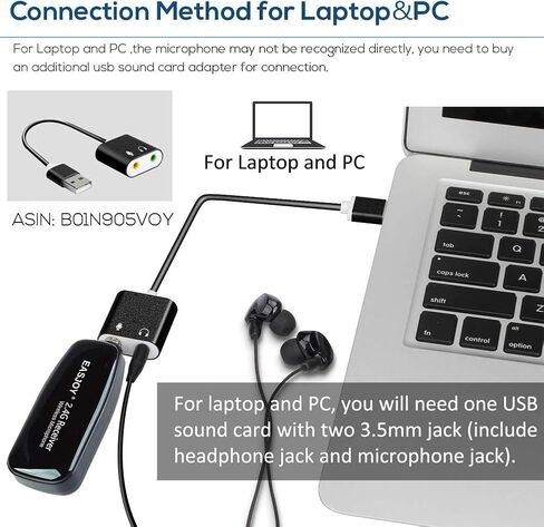 Wireless Lavalier Microphone,2.4G Clip-on Lapel Mic Compatible with iPhone,Android Smartphone,DSLR,PC Computer,Voice Amplifier,PA System,Stage Speakers,for YouTube,Interview,Teaching in Kuwait