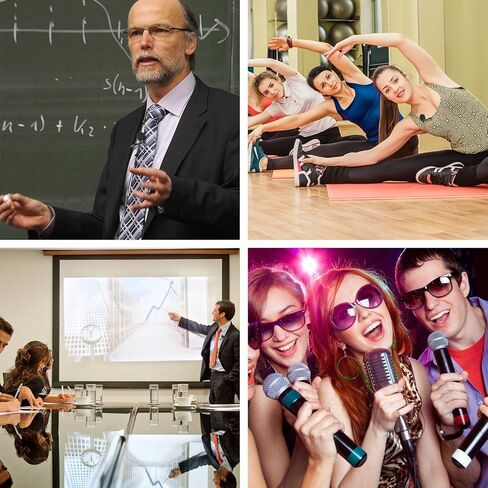 Wireless Lavalier Microphone,2.4G Clip-on Lapel Mic Compatible with iPhone,Android Smartphone,DSLR,PC Computer,Voice Amplifier,PA System,Stage Speakers,for YouTube,Interview,Teaching in Kuwait