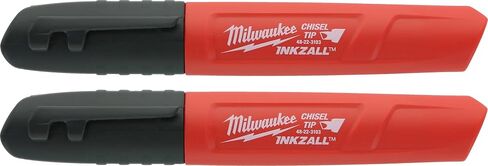 Milwaukee 48-22-3103 Inkzall Chisel Tip Multi Surface Jobsite Marker w/ Water, Oil, and Dust Resistance (2 Pack) in Saudi Arabia