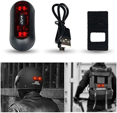 Motorcycle Helmet Light LED Helmet Light Universal Bike Rear Red Helmet Light Warning Tail Light for Night Riding with USB Rechargeable Battery in Saudi Arabia