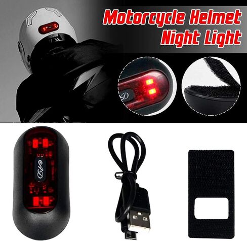 Motorcycle Helmet Light LED Helmet Light Universal Bike Rear Red Helmet Light Warning Tail Light for Night Riding with USB Rechargeable Battery in Saudi Arabia