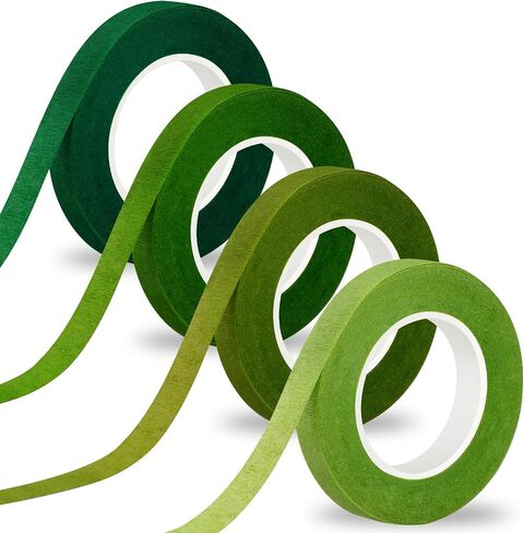 4 Rolls Floral Tape Green Flower Tape Washi Tape for Artificial Flowers 1/2 Inch 30 Yard Plant Tape Flower Wrap Tape Bouquet Supplies for Floral Crafts Floral Wrapping Arranging in Saudi Arabia