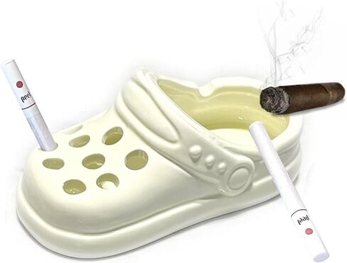 منفضة سجائر سجائر سيراميك مبتكرة، منافض سجائر محمولة لطيفة على الطاولة بدون دخان، منفضة سجائر للتدخين للمنزل الداخلي والخارجي، مكتب الفناء الرائع، هدية مصنوعة يدويًا للرجال والنساء (أسود) in Kuwait