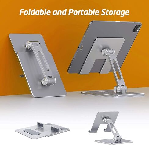 حامل WixGear iPad وحامل الكمبيوتر اللوحي للمكتب، حامل كمبيوتر لوحي معدني قوي من الألومنيوم للمكتب، ارتفاع زاوية قابل للتعديل وسهل الطي، حامل iPad لجميع الأجهزة اللوحية وأجهزة iPad in Kuwait