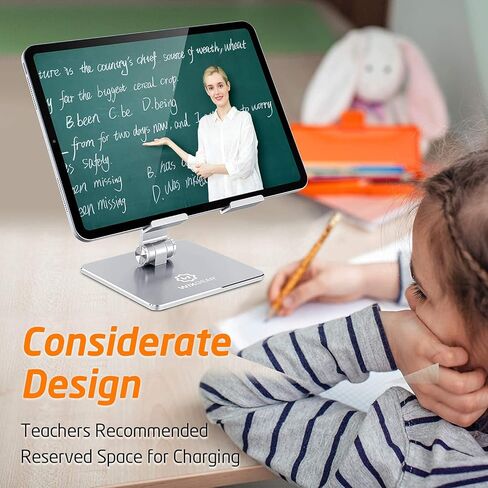 حامل WixGear iPad وحامل الكمبيوتر اللوحي للمكتب، حامل كمبيوتر لوحي معدني قوي من الألومنيوم للمكتب، ارتفاع زاوية قابل للتعديل وسهل الطي، حامل iPad لجميع الأجهزة اللوحية وأجهزة iPad in Kuwait