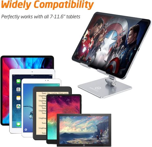 حامل WixGear iPad وحامل الكمبيوتر اللوحي للمكتب، حامل كمبيوتر لوحي معدني قوي من الألومنيوم للمكتب، ارتفاع زاوية قابل للتعديل وسهل الطي، حامل iPad لجميع الأجهزة اللوحية وأجهزة iPad in Kuwait