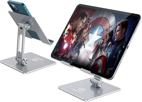 حامل WixGear iPad وحامل الكمبيوتر اللوحي للمكتب، حامل كمبيوتر لوحي معدني قوي من الألومنيوم للمكتب، ارتفاع زاوية قابل للتعديل وسهل الطي، حامل iPad لجميع الأجهزة اللوحية وأجهزة iPad in Kuwait