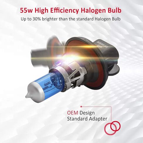 مصباح أمامي هالوجين عالي السطوع H13 من وين باور 60 وات 55 وات 5500 كلفن، عبوة من قطعتين in Kuwait