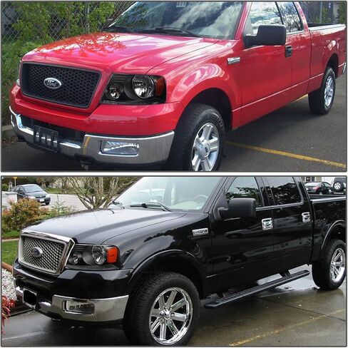 DNA MOTORING HL-OH-F1504-BK-AM استبدال المصابيح الأمامية العنبر الأسود متوافق مع 04-08 F-150/06-08 Mark LT in Saudi Arabia