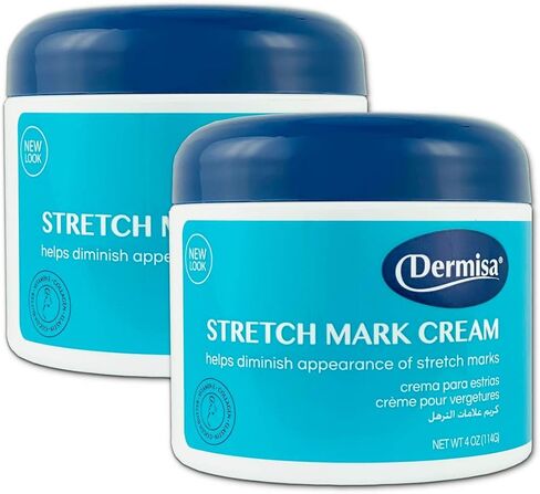 Dermisa Stretch Mark and Scar Cream with Cocoa Butter, Collagen, Elastin and Vitamin E - Intensive Body Moisturizer for Elasticity and Skin Repair - 4 Oz in Saudi Arabia