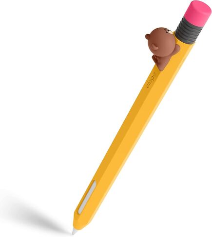 elago | LINE Friends Compatible with Apple Pencil Pro Case & Apple Pencil 2nd Generation Case, Compatible with Magnetic Charging, Double Tap, Squeeze, Haptic [Brown] in Saudi Arabia