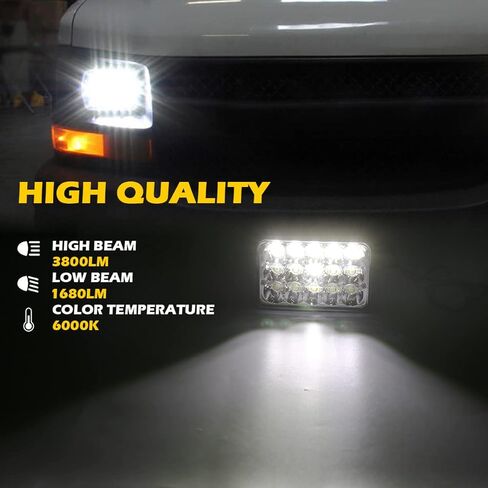 Lemniscate Pair 7x6 5x7 in Led Headlights H6054 H5054 6052 6053 Hi/Low Sealed Beam White/Amber Halo Compatible with Jeep XJ YJ Chevrolet Express Toyota Nissan Pickup in Saudi Arabia
