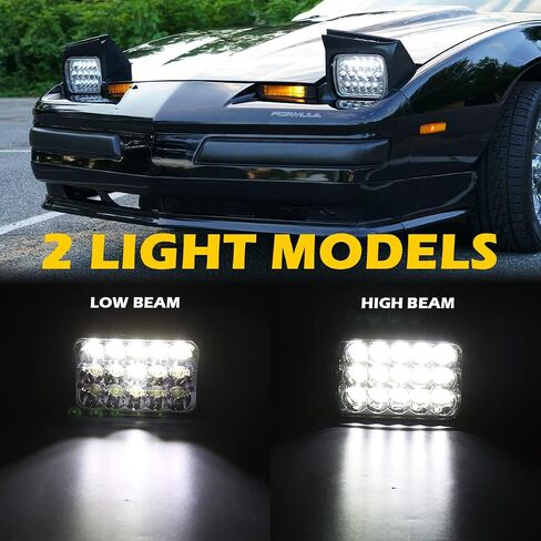 Lemniscate Pair 7x6 5x7 in Led Headlights H6054 H5054 6052 6053 Hi/Low Sealed Beam White/Amber Halo Compatible with Jeep XJ YJ Chevrolet Express Toyota Nissan Pickup in Saudi Arabia