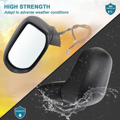 Left Driver Side Mirror For 2006 2007 2008 2009 2010 2011 HONDA CIVIC with Power Mirror Manual Folding Non-Heated Match to Black Replace#76250SNEA01 HO1320221(3 Pins) in Saudi Arabia