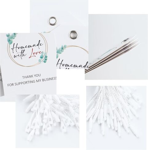 50 قطعة من علامات أسعار الملابس الورقية مع ثقوب وخيط، علامات تعليق لمتجر البيع بالتجزئة، علامات هدايا لتغليف الهدايا، الملابس، الفنون والحرف اليدوية، 2 × 3 بوصة (مصنوعة يدويًا بحب) in Kuwait