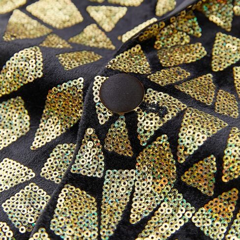 Men's Slim Fit Shiny Sequins One Button Suit Jacket Blazer Tuxedo for Dinner Prom Party Wedding in Kuwait