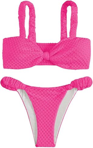 Milumia Women's 2 Piece Swimsuits Ruched Twist Front Bikini Sets Cheeky Swimwear in Saudi Arabia