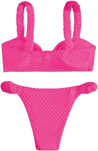 Milumia Women's 2 Piece Swimsuits Ruched Twist Front Bikini Sets Cheeky Swimwear in Saudi Arabia