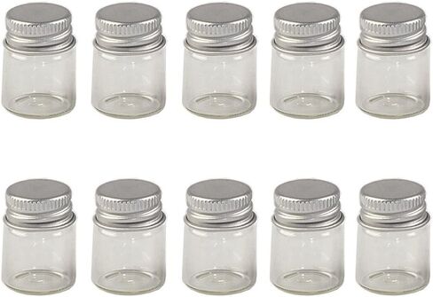 5ml Mini Glass Bottles With Aluminium Cap Empty Small Wishing Bottle Glass Vials Jars 24pcs (24, 5ml) in Saudi Arabia