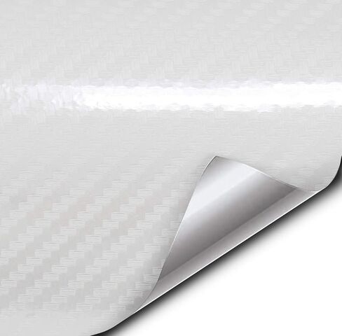 VViViD 5D High Gloss White Epoxy Carbon Fiber Automotive Vinyl Wrap Film Roll (1 Foot by 5 Foot) in Saudi Arabia