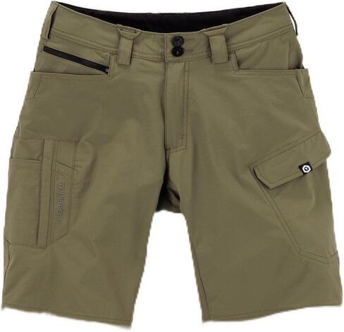 شورت ملابس العمل الرجالي من TRUEWERK - T1 WerkShorts - مقاس مريح، خفيف الوزن، ماص للرطوبة، شورت مع تمدد في 4 اتجاهات، زيتوني، 40 عرض × 9 طول in Kuwait