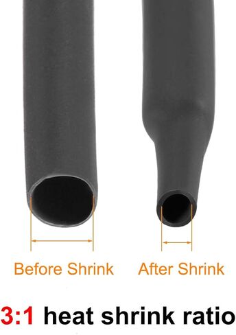 uxcell Heat Shrink Tubing, 1"(25mm) Dia 42mm Flat Width 3:1 Rate Shrinkable Tube Cable Sleeve 1m - Black in Saudi Arabia