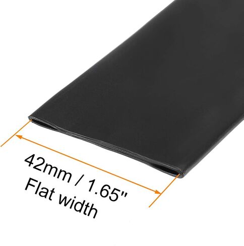 uxcell Heat Shrink Tubing, 1"(25mm) Dia 42mm Flat Width 3:1 Rate Shrinkable Tube Cable Sleeve 1m - Black in Saudi Arabia