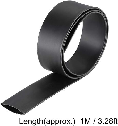 uxcell Heat Shrink Tubing, 1"(25mm) Dia 42mm Flat Width 3:1 Rate Shrinkable Tube Cable Sleeve 1m - Black in Saudi Arabia