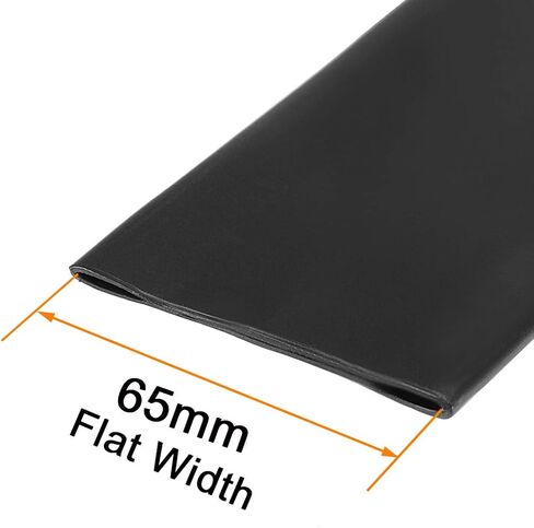uxcell Heat Shrink Tubing, 1"(25mm) Dia 42mm Flat Width 3:1 Rate Shrinkable Tube Cable Sleeve 1m - Black in Saudi Arabia