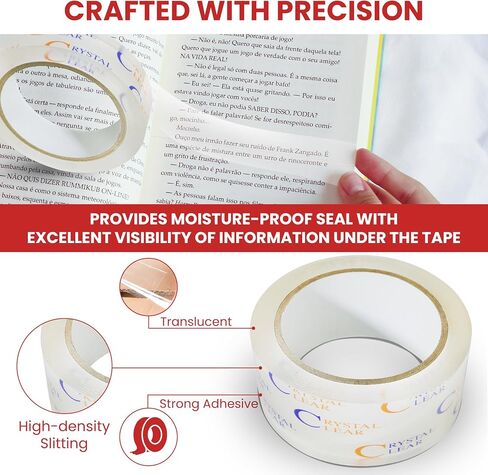 GGR Supplies LP-20CC Crystal Clear Book Repair Tape, 2 Inch x 72 Yards, Label Protection & Binding, UV Resistant Non-Yellowing for Magazines, Documents, Prescription Labels and Paper. in Kuwait