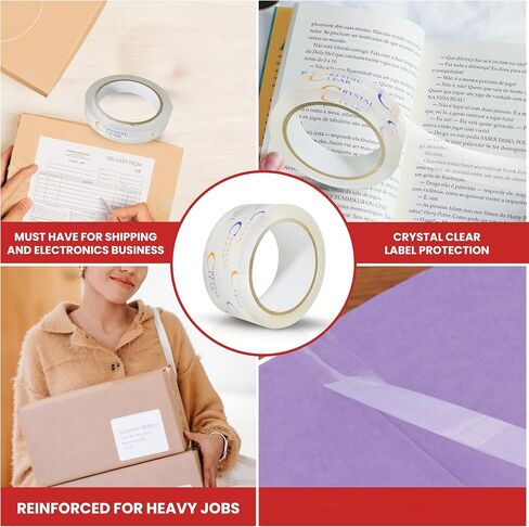 GGR Supplies LP-20CC Crystal Clear Book Repair Tape, 2 Inch x 72 Yards, Label Protection & Binding, UV Resistant Non-Yellowing for Magazines, Documents, Prescription Labels and Paper. in Kuwait