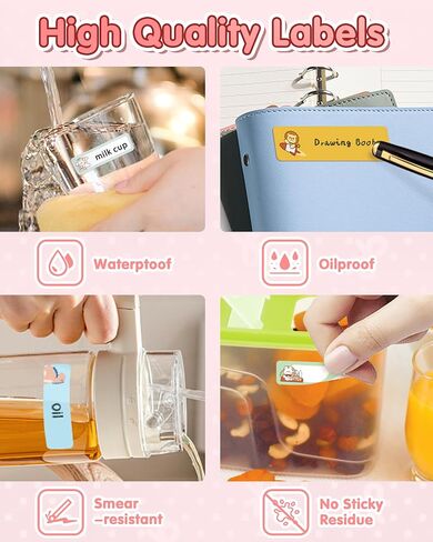 HPRT H11 Label Maker Tape Cute Pattern Thermal Sticker Paper Self-Adhesive Label Tape 12 * 30mm 3-Roll in Saudi Arabia