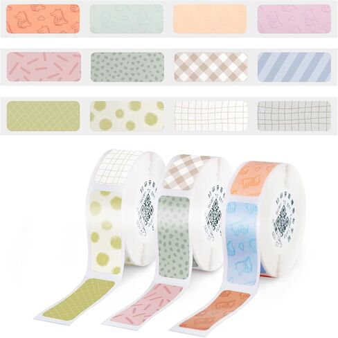 HPRT H11 Label Maker Tape Cute Pattern Thermal Sticker Paper Self-Adhesive Label Tape 12 * 30mm 3-Roll in Saudi Arabia