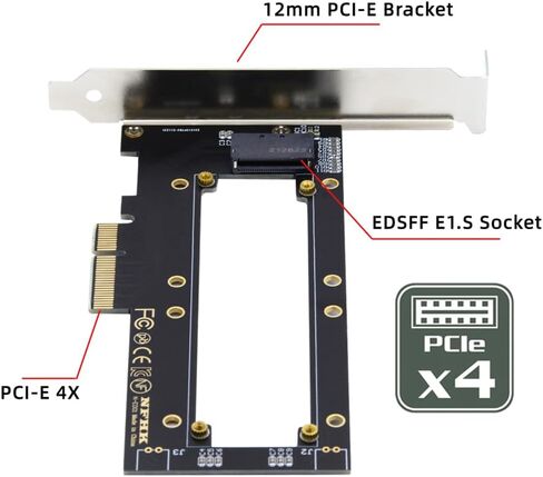 محول المضيف NFHK PCI-E 4X إلى NVMe Ruler 1U GEN-Z EDSFF Short SSD E1.S محول الناقل in Kuwait