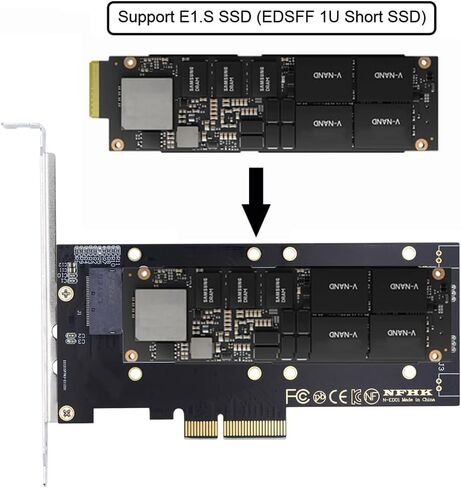 محول المضيف NFHK PCI-E 4X إلى NVMe Ruler 1U GEN-Z EDSFF Short SSD E1.S محول الناقل in Kuwait