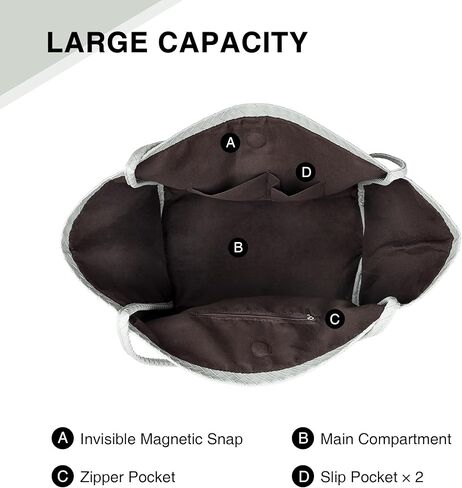 Large Woven Tote Bag for Women, Shoulder Bag Purse Black Tote Bag Soft Vegan Leather Hobo Handbag Beach Tote in Kuwait