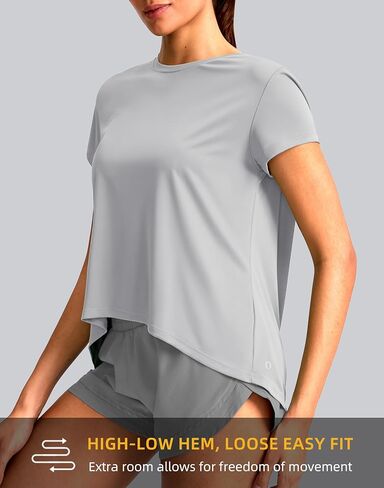 SANTINY Short Sleeve Workout Tops for Women Loose Fit Yoga T-Shirts Lightweight Breathable Running Athletic Tee Shirts in Saudi Arabia