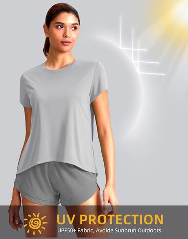 SANTINY Short Sleeve Workout Tops for Women Loose Fit Yoga T-Shirts Lightweight Breathable Running Athletic Tee Shirts in Saudi Arabia