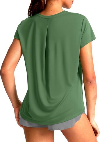 SANTINY Short Sleeve Workout Tops for Women Loose Fit Yoga T-Shirts Lightweight Breathable Running Athletic Tee Shirts in Saudi Arabia