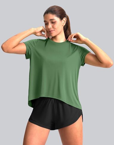 SANTINY Short Sleeve Workout Tops for Women Loose Fit Yoga T-Shirts Lightweight Breathable Running Athletic Tee Shirts in Saudi Arabia