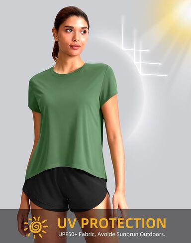 SANTINY Short Sleeve Workout Tops for Women Loose Fit Yoga T-Shirts Lightweight Breathable Running Athletic Tee Shirts in Saudi Arabia