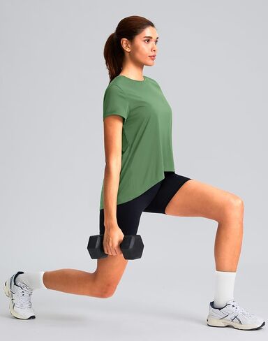 SANTINY Short Sleeve Workout Tops for Women Loose Fit Yoga T-Shirts Lightweight Breathable Running Athletic Tee Shirts in Saudi Arabia