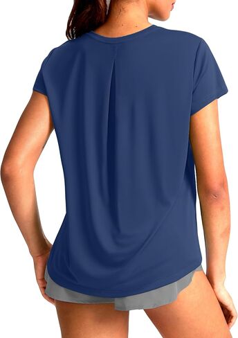 SANTINY Short Sleeve Workout Tops for Women Loose Fit Yoga T-Shirts Lightweight Breathable Running Athletic Tee Shirts in Saudi Arabia