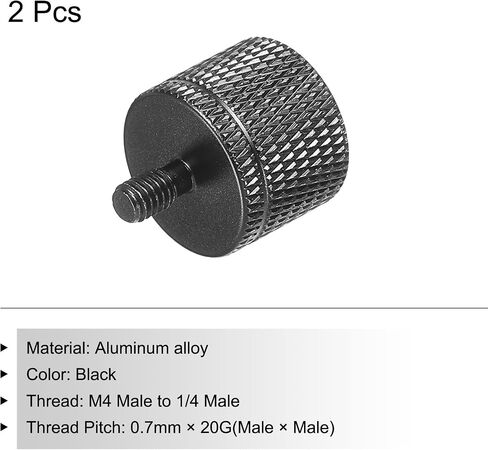 PATIKIL Mic Stand Adapter M4 Male to 1/4 Female Thread Tripod Screw Adapter Double Sides Camera Screw for Microphone Tripod Stand Black 2 Pack in Saudi Arabia
