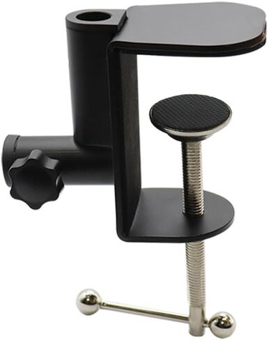 2-in-1 Desktop Fixed Cantilever Bracket, Mic Desktop Accessories Black Metal Tabletop Clamp Mobile Phone Stand Mic Mount Clamp- Adjustable Screw (Maximum Clampable 2.36in) in Saudi Arabia
