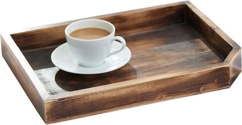 MyGift Vintage Burnt Wood Decorative Tray, Desktop Magazine and Paper Tray in Saudi Arabia