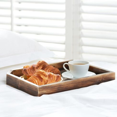 MyGift Vintage Burnt Wood Decorative Tray, Desktop Magazine and Paper Tray in Saudi Arabia