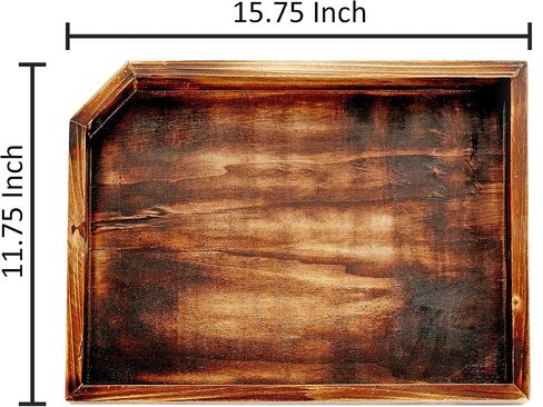 MyGift Vintage Burnt Wood Decorative Tray, Desktop Magazine and Paper Tray in Saudi Arabia